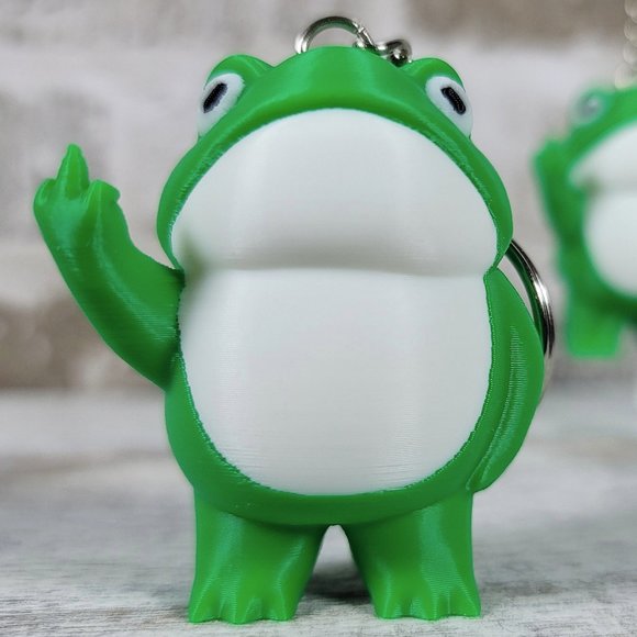 Middle Finger Frog Keychain | Gag Gift | Unique Gift | 3D Printed - Picture 1 of 12